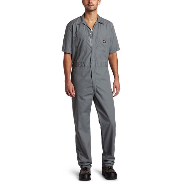 Dickies Men's Short Sleeve Coverall Zipper Front Jumpsuit Mechanics Uniform - Picture 2 of 3